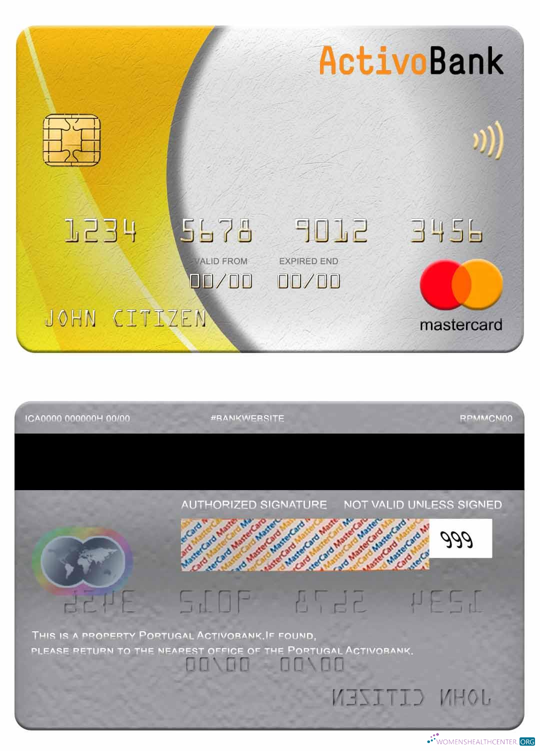 Download Portugal Activobank mastercard Photoshop template